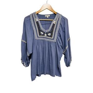 Max studio embroidered top